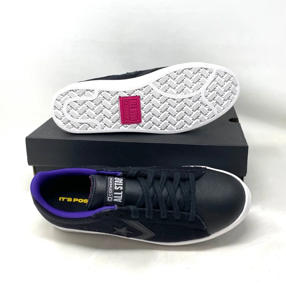 Converse Pro Leather Low Skate Women's Shoes Black Suede Casual Sneakers A01649C - Picture 2 of 11